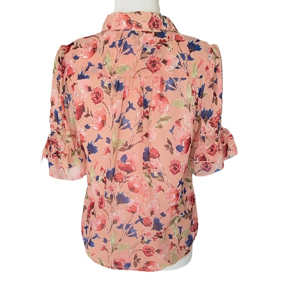 Maven West Floral Layered Tie Sleeve Blouse - XS - Picture 6 of 11